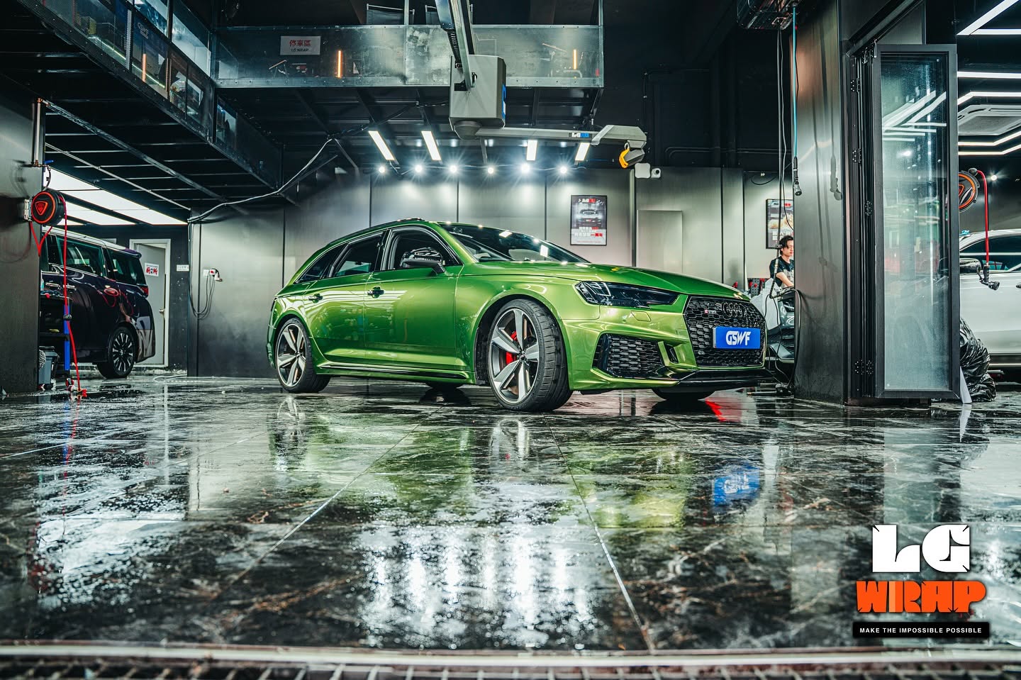 Audi RS4 GSWF Chroma Guard Viper Green Metallic Colour PPF 施工作品