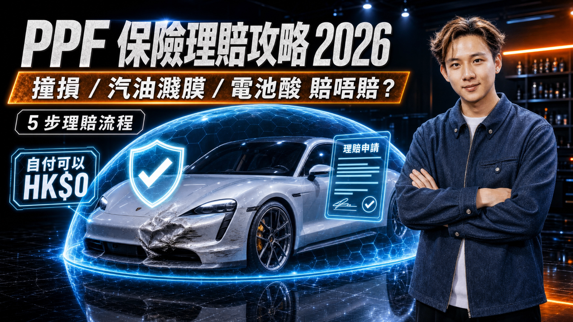 PPF 保險理賠攻略 2026 香港:撞損、汽油濺膜、電池酸賠唔賠,5 步理賠流程與自付 HK$0 說明