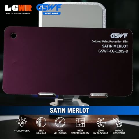 SATIN MERLOT GSWF CHROMA GUARD Colour PPF colour-change wrap swatch — LETS GET WRAP Hong Kong