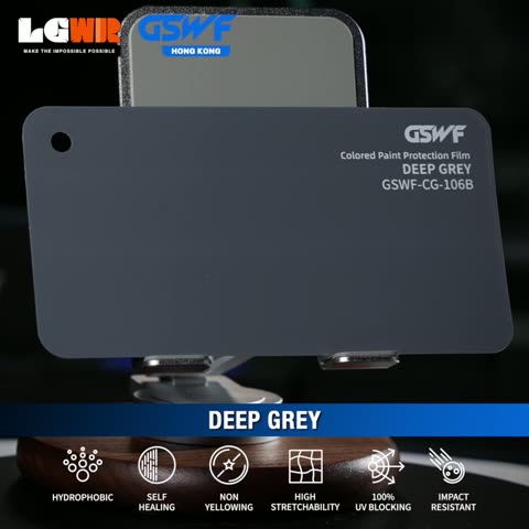 DEEP GREY GSWF CHROMA GUARD Colour PPF colour-change wrap swatch — LETS GET WRAP Hong Kong