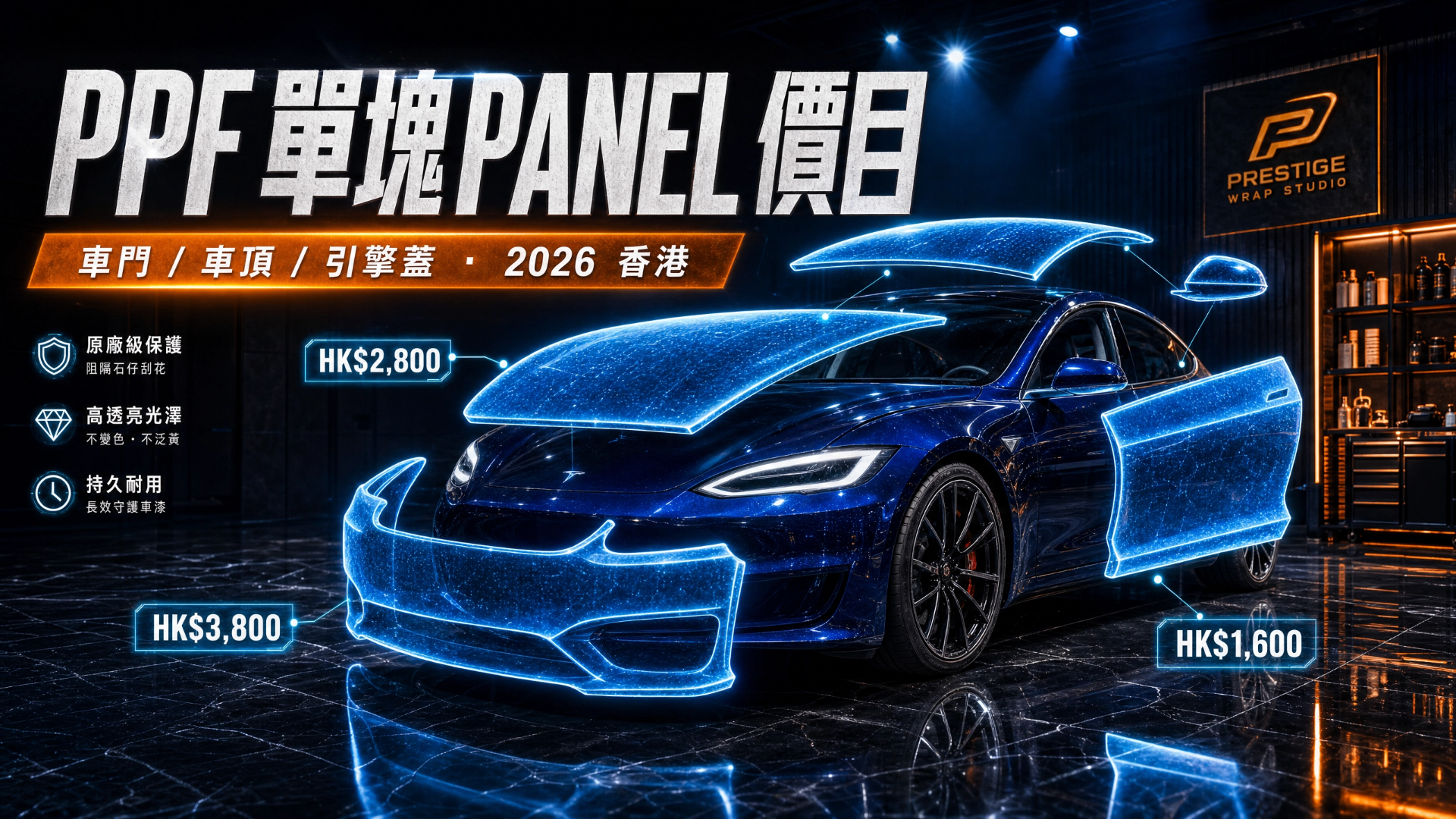 PPF single-panel price list — Hong Kong 2026