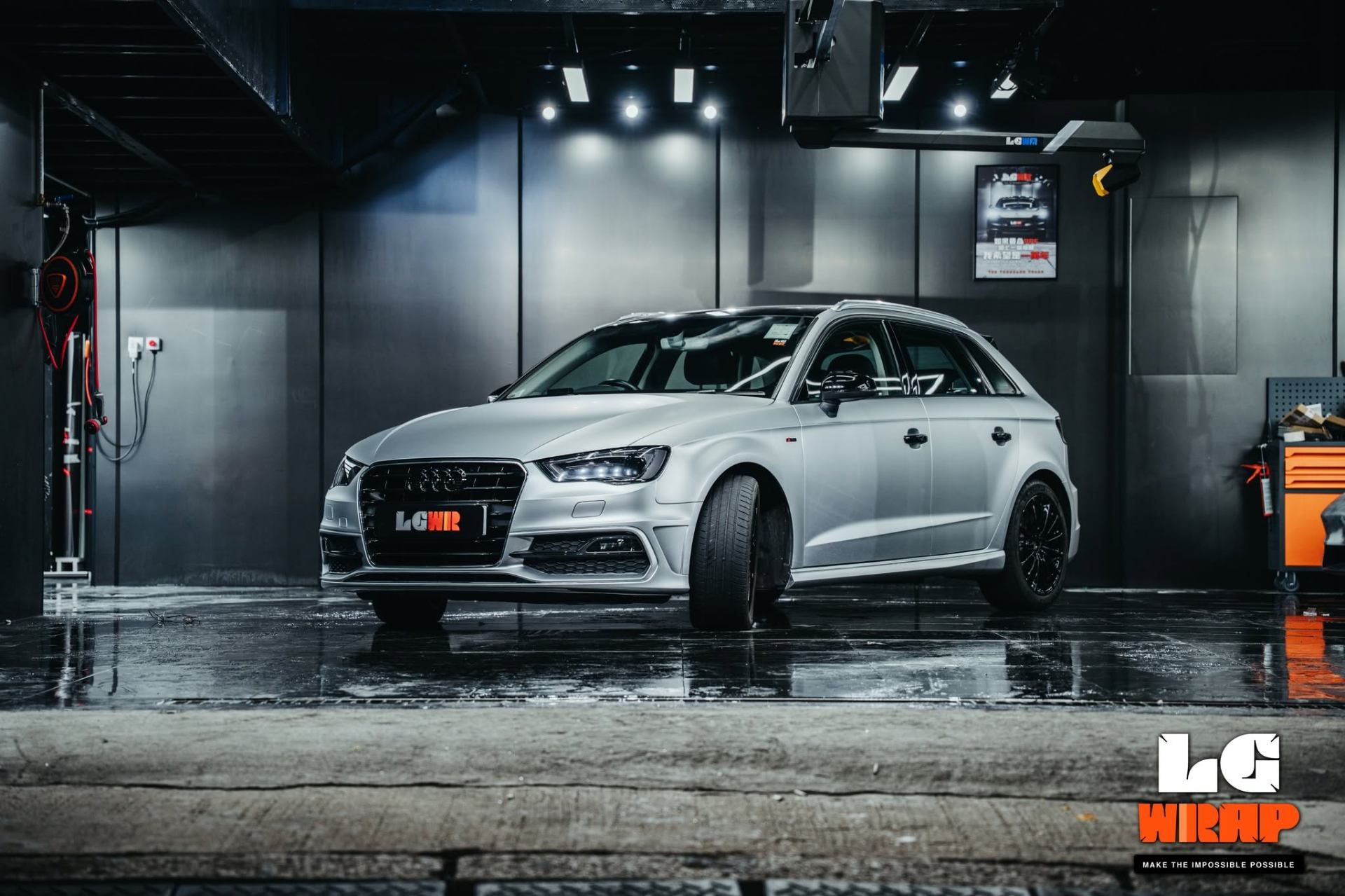 Audi A3 CYBRIX IRONMIX Satin Liquid Metallic Silver Colour PPF 施工作品