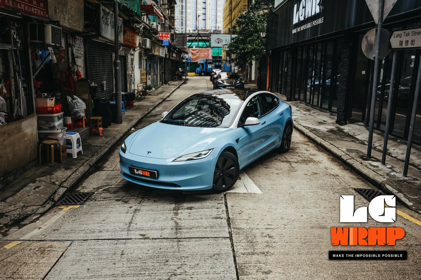 Tesla Model 3 Highland CYBRIX IRONMIX Sea Wind Blue X Bright Moon White Colour PPF