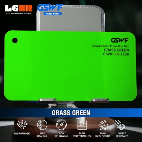 GRASS GREEN GSWF CHROMA GUARD Colour PPF colour-change wrap swatch — LETS GET WRAP Hong Kong