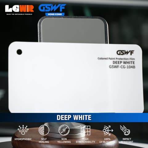 DEEP WHITE GSWF CHROMA GUARD Colour PPF colour-change wrap swatch — LETS GET WRAP Hong Kong