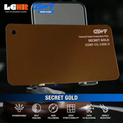 SECRET GOLD GSWF CHROMA GUARD Colour PPF colour-change wrap swatch — LETS GET WRAP Hong Kong