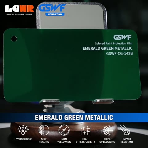 EMERALD GREEN METALLIC GSWF CHROMA GUARD Colour PPF colour-change wrap swatch — LETS GET WRAP Hong Kong