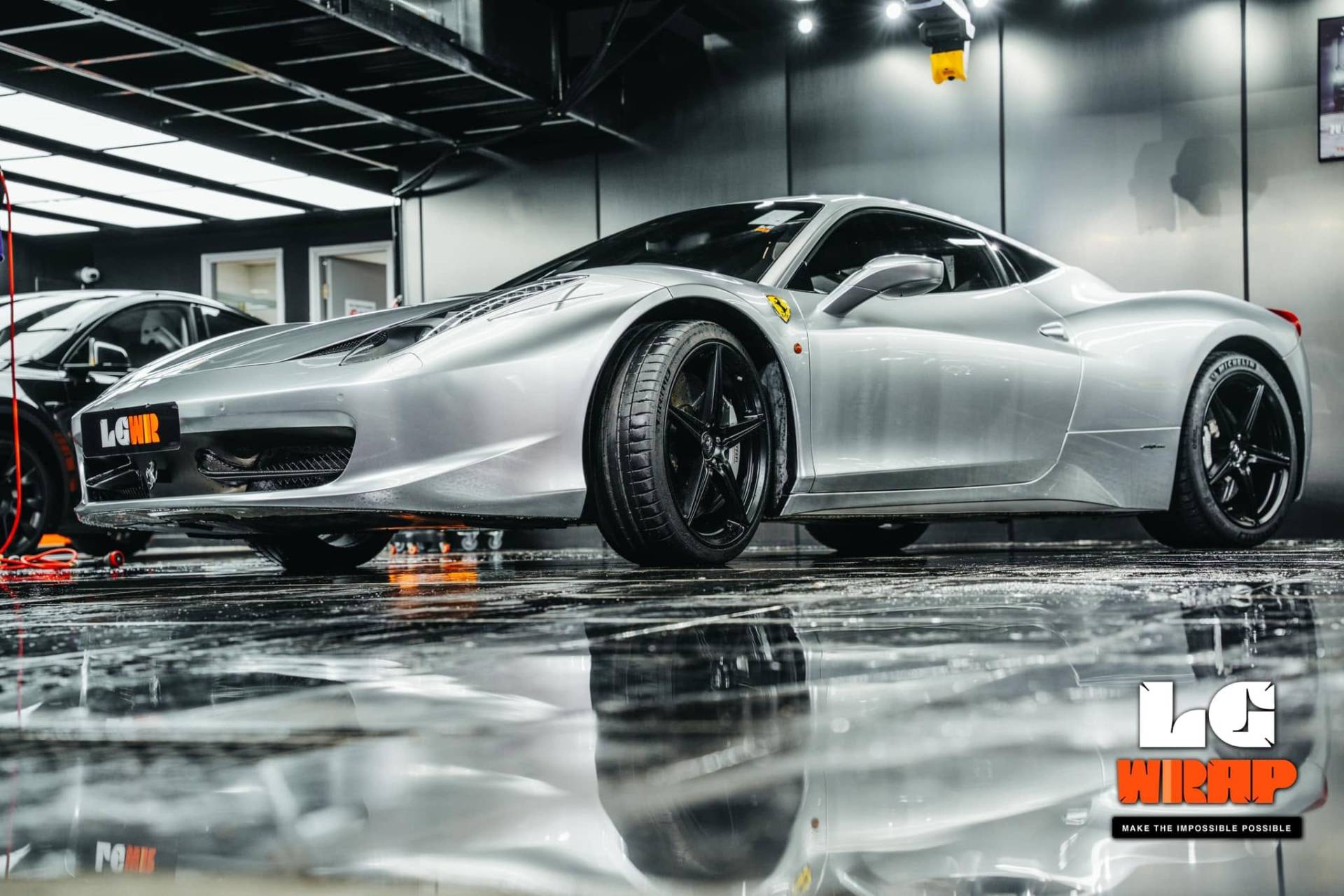Ferrari 458 Italia GSWF Colour PPF colour-change wrap installation